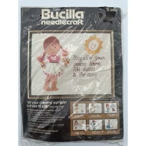 Bucilla‎ Needlecraft "May all dreams bloom" Kit #3526 Craft 15" x 18" Vintage